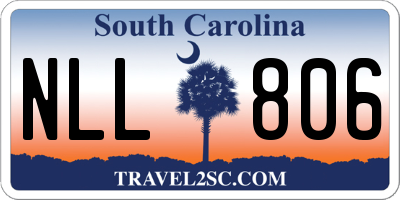 SC license plate NLL806
