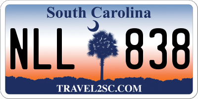 SC license plate NLL838
