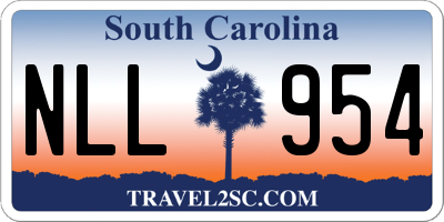 SC license plate NLL954