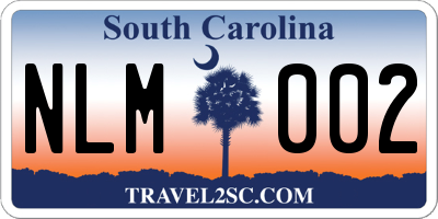 SC license plate NLM002
