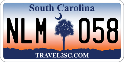 SC license plate NLM058