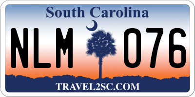 SC license plate NLM076