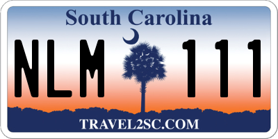 SC license plate NLM111