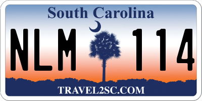 SC license plate NLM114