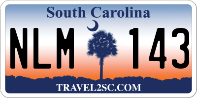 SC license plate NLM143