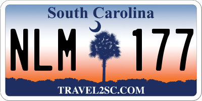 SC license plate NLM177