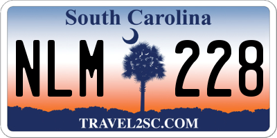 SC license plate NLM228