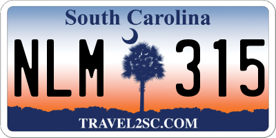 SC license plate NLM315