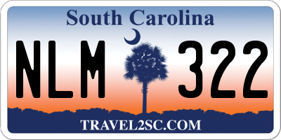 SC license plate NLM322