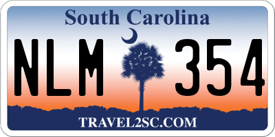 SC license plate NLM354