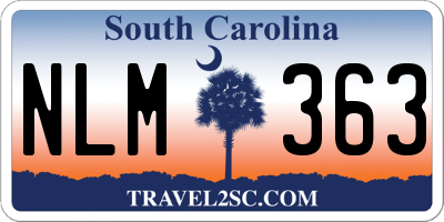 SC license plate NLM363