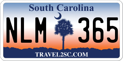 SC license plate NLM365