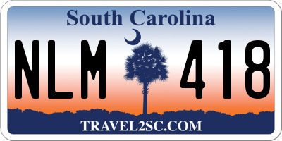 SC license plate NLM418