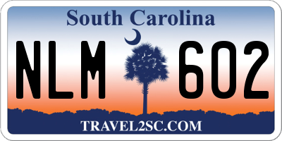 SC license plate NLM602
