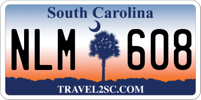 SC license plate NLM608