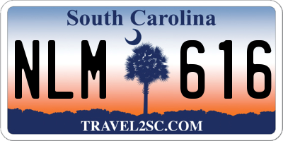 SC license plate NLM616