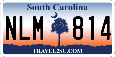SC license plate NLM814