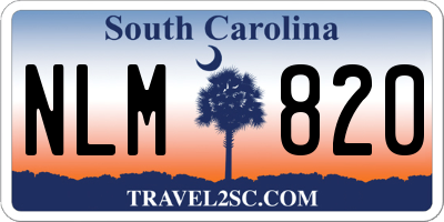 SC license plate NLM820