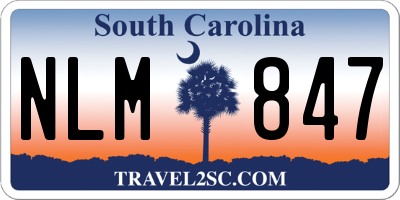 SC license plate NLM847