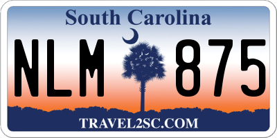 SC license plate NLM875