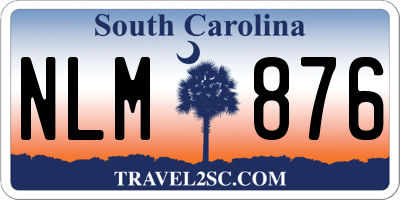 SC license plate NLM876