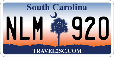SC license plate NLM920