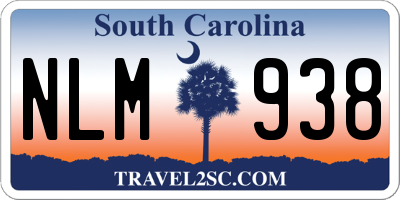 SC license plate NLM938
