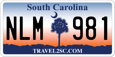 SC license plate NLM981