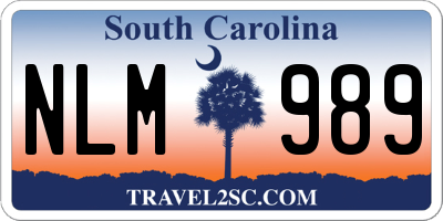 SC license plate NLM989