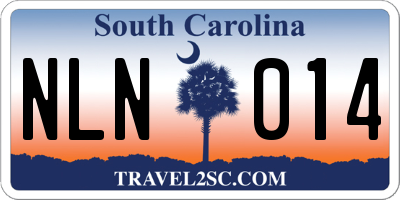 SC license plate NLN014