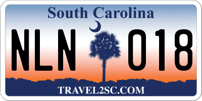 SC license plate NLN018