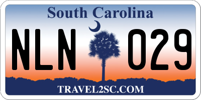 SC license plate NLN029