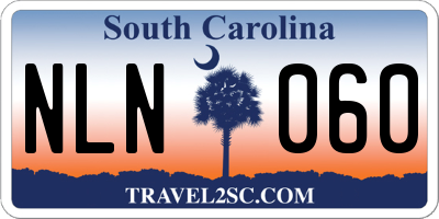 SC license plate NLN060