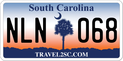 SC license plate NLN068