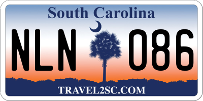 SC license plate NLN086