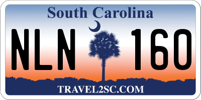 SC license plate NLN160