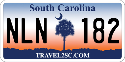 SC license plate NLN182