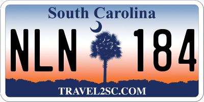 SC license plate NLN184
