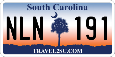 SC license plate NLN191