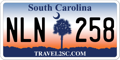 SC license plate NLN258