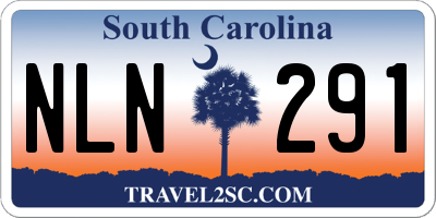 SC license plate NLN291