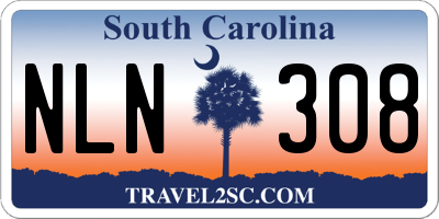 SC license plate NLN308