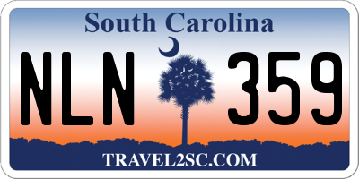 SC license plate NLN359