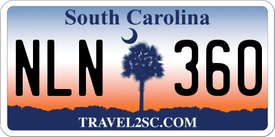 SC license plate NLN360