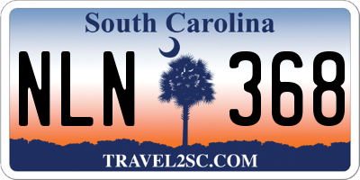 SC license plate NLN368