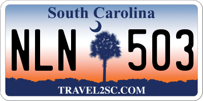 SC license plate NLN503