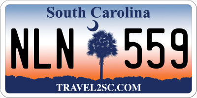 SC license plate NLN559