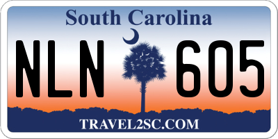 SC license plate NLN605