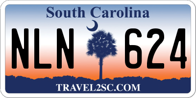 SC license plate NLN624