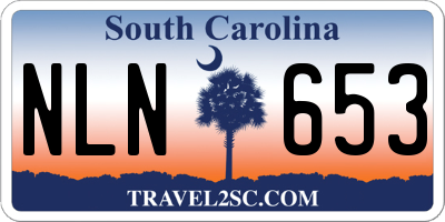 SC license plate NLN653
